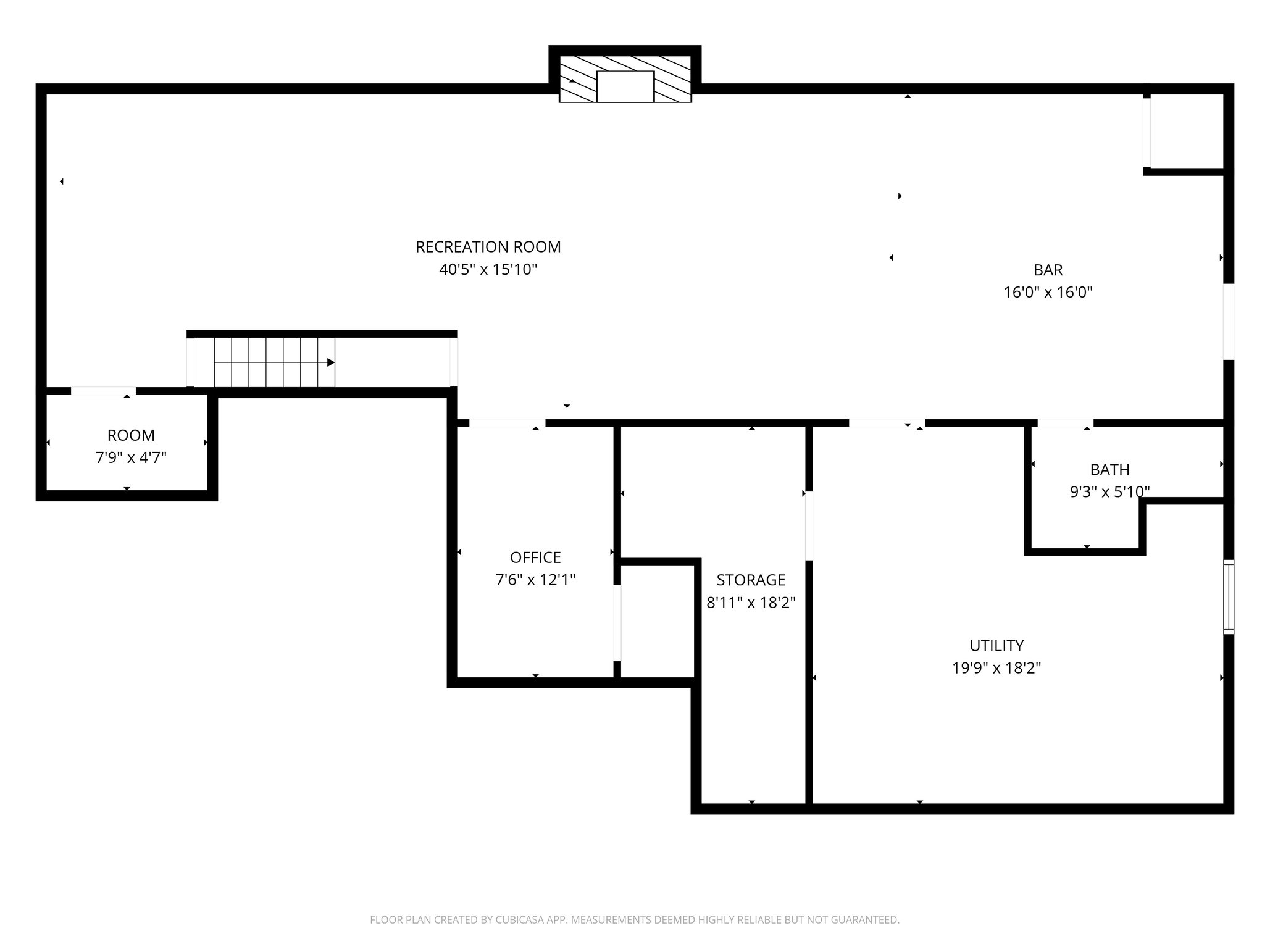 Lower level floor plan for 2215 Pine Lake Loop